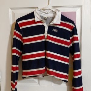 vans striped polo rugby collared shirt